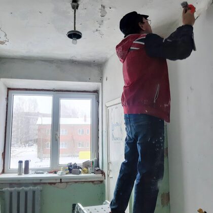 Virtuve. Sienas sagatavošanas darbi.