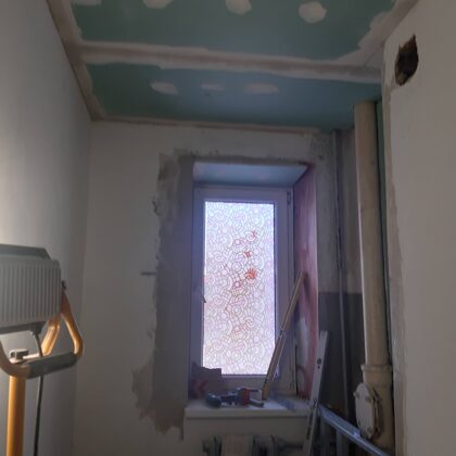 Vanasistabas griesti ar riģipsi gatavi krāsošanai