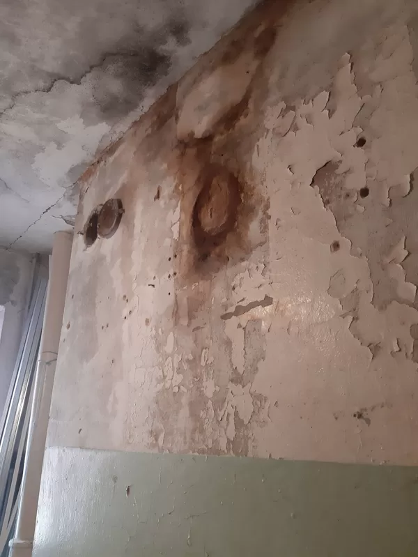 Vanasistabas siena pirms špaktelēšanas un krāsošanas